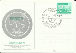 ALEMANIA DDR ENTERO POSTAL SOZPHILEX 78 MAT BERLIN - Cartes Postales Privées - Oblitérées