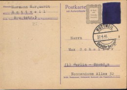 Deutschland/ French Zone - Postal Stationery Postcard Circulated In 1946- PCT- 808 - Andere & Zonder Classificatie