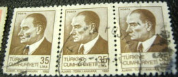 Turkey 1982 Kemel Ataturk 35l X3 - Used - Used Stamps