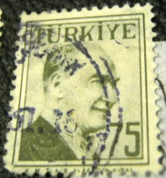 Turkey 1956 Kemal Ataturk 75k - Used - Oblitérés