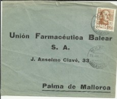 MAHON BALEARES CC SELLO RANCO 1951 TEMA FARMACIA - Pharmacie