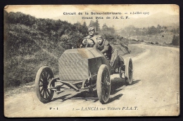 CPA  ANCIENNE- FRANCE- TACOTS DE COURSE-LE  PILOTE "LANCIA" SUR VOITURE FIAT G3-247- GRAND PRIX 1907- TRES GROS PLAN - Grand Prix / F1