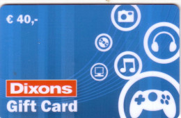 PAYS BAS CARTE CADEAU GIFT CARD DIXONS 40€ SUPER - Otros & Sin Clasificación