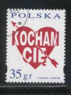 POLAND 1995 KOCHAM CIE I LOVE YOU - VALENTINES DAY TYPE II USED Heart Cupid Arrow Mi 3518 Fi 3370 II - Used Stamps