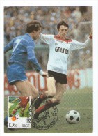 BELGIUM BELGIQUE  MK MC MAXIMUM CARD 1982 SPORT SOCCER FOOTBALL R.MUCHER (A.A.GENT) F.VAN DER ELST (R.W.D.MOLENBEEK) - 1981-1990