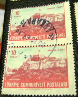 Turkey 1963 Fortress Ankara 10k X2 - Used - Used Stamps