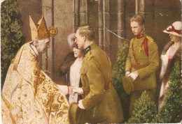 MILITARIA . CPSM 10X15 .Le Roi ALBERT 1er  Et  La Reine Des Belges Reçus Par Le Cardinal MERCIER - Uniformes