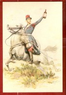 MILITARIA . CPM 10X15 . PUB ALCOOL . CAVALIER 1870 Tenant Une Bouteille  Alcool Amer PICON . Illustr. - Uniformen