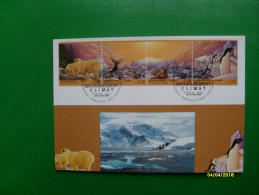 1993 Environment Climat MAXIMUM Card  Animali  Uccelli 4 Valori Se Tenant Balene Pinguini Orsi - Storia Postale