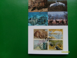 1993 Endangered Species MAXIMUM Card  Animali  Uccelli 4 Valori Se Tenant - Briefe U. Dokumente