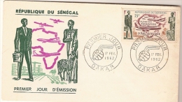 Senegal & FDC Fundação Da Companhia Aérea  Africana 1962 - Lettres & Documents