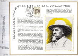Feuillet Tirage Limité CEF 301 177 2015 Edouard Remouchamps Société De Langue Et Littérature Wallonnes - 1981-1990