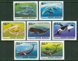 1984 Guinea Bisau Balene Whales Baleines Cetacei Cetaceans Cètacès Pesci Fishes Fische Poissons Set MNH** -Qq24 - Baleines