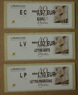 Lis01 Vignettes LISA EC 0.87,  LV 1.02, LP 1.10 : L'Adresse (Musée De La Poste) 40 Ans - 2010-... Abgebildete Automatenmarke