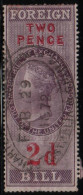 GB FOREIGN BILL REVENUE 1857 2d LILAC & CARMINE PERF 14 BAREFOOT #52 - Revenue Stamps
