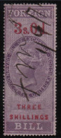 GB FOREIGN BILL REVENUE 1857 3/- LILAC & CARMINE PERF 14 BAREFOOT #58 - Revenue Stamps