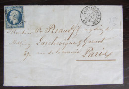 12 JAN 1854 - WOW Belle Lettre Napoleon Presidence 25c Pour Paris Obl. Cachet De Province - Cote: 100euros+ - 1852 Luis-Napoléon