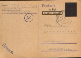 Deutschland/ French Zone - Postal Stationery Postcard Circulated In 1946 From Kaiserslautern To Berlin- PG 822 - Autres & Non Classés