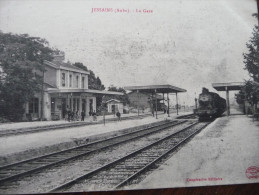 CPA Jessains Aube La Gare. Train Locomotive - Sonstige & Ohne Zuordnung