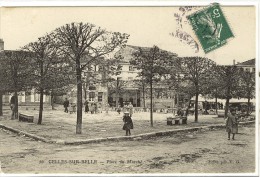 Carte Postale Ancienne Celle Sur Belle - Place Du Marché - Celles-sur-Belle