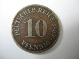 GERMANY  10 PFENNIIG 1899  A COPPER-NICKEL LOT 8 NUM 6 - 10 Pfennig
