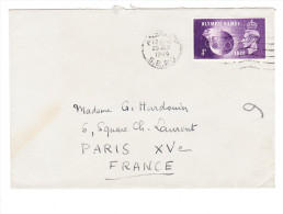 ROYAUME UNI Lettre Du 29 JANV 1949 De ANERLEY  ? Via Paris - Altri & Non Classificati