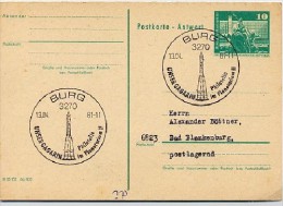 VOSTOK CARRIER ROCKET Burg 1981 On East German Postal Card P 81A - Autres & Non Classés