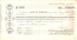 Barcelos - Talão De Depósito A Prazo Do Banco De Barcelos De 1885 - Cheques & Traverler's Cheques