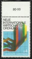 UNITED NATIONS AUSTRIA VIENNA WIEN - ONU - UN - UNO 1980 GRAPH OF ECONOMIC TREND GRAFICO ANDAMENTO ECONOMIA MNH - Ungebraucht