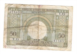 BANQUE D' ETAT DU MAROC 50 FRANCS - Maroc