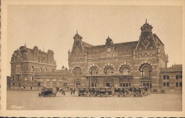 CARTE POSTALE ORIGINALE ANCIENNE : CAMBRAI  LA GARE DU NORD  TAXIS ANIMEE NORD (59) - Stazioni Senza Treni