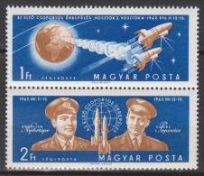 Hongrie N° PA 241 - 242 *** Vol Cosmique Groupé : Globe Terrestre Et Fusée - Nicolaïev Et Popovitch - 1962 - Ungebraucht