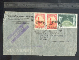 Enveloppe Argentine 1950 Par Avion Pour La France - Briefe U. Dokumente