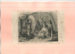 - JAPON . MUSICIENS DE LA CHAPELLE PONTIFICALE A KIOTO . GRAVURE SUR BOIS DU XIXe S . DECOUPEE ET COLLEE SUR PAPIER . - Sonstige & Ohne Zuordnung