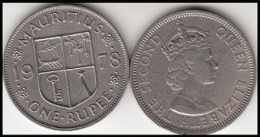 MAURITIUS 1 RUPEE 1978  Queen Elizabeth II - KM#35.1 - Used - Maurice