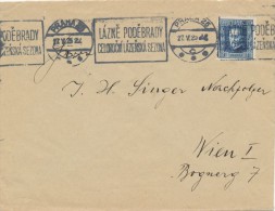 I2539 - Czechoslovakia (1925) Praha 25 (c): Spa Podebrady - Year-round Spa Season (letter To Austria) Tariff: 2,00Kcs - Termalismo