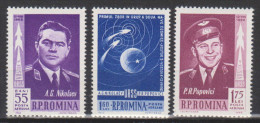 Roumanie N° PA 157 - 159 *** Premier Vol Spatial Groupé : Nikolaïev - Terre Et Les 2 Fusées - Popovitch - 1962 - Ongebruikt