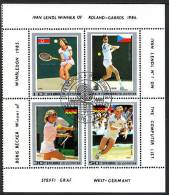 COREE DU NORD 1986, TENNIS, LENDL, BECKER, GRAF, 4 Valeurs Oblitérées / Used. R467 - Tenis