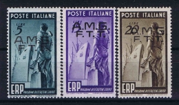 Italy AMG FTT, 1949 Sa 43-45 , Mi 67-69  MNH/** - Ungebraucht