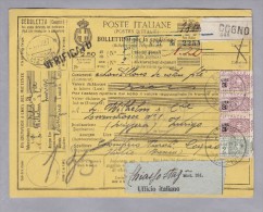 Heimat Italien Lombardei 1927-10-21 Paketkarte Nach Zürich - Postal Parcels