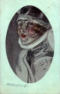 MAUZAN : SUPERBE JEUNE FEMME VOILÉE / VEILED YOUNG WOMAN - ILLUSTRATION SIGNÉE: MAUZAN ~ 1920 (p-827) - Mauzan, L.A.