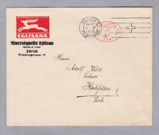 MOTIV Lebensmittel Wasser 1929-06-05 Firmenfreistempel Elisana Ineralquelle Eglisau - Frankiermaschinen (FraMA)