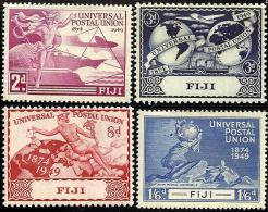 FIJI ISLANDS  UPU 75 YEARS AIRPLANE SHIP SET OF 4 MHD 1949 SG272-75 READ DESCRIPTION !! - Fiji (...-1970)