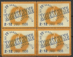 DENMARK Dänemark Danmark 1936 Advertising Stamp Reklamemarke Frederica 4-block MNH - Ungebraucht
