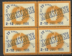 DENMARK Dänemark Danmark 1936 Advertising Stamp Reklamemarke Frederica 4-block MNH - Nuovi