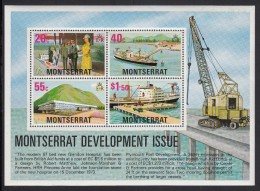 Montserrat MNH Scott #373a Souvenir Sheet Of 4 Hospital, Jetty - Development - Montserrat