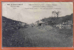 Carte Postale 80. Combles  La Route De Combles à Guillemont  Offensve Militaire Franco-Anglaise  Trés Beau Plan - Combles