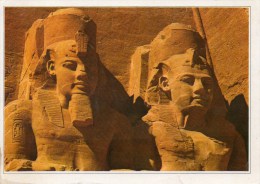 - EGYPT. - Abou Simbel Rock Temple Of Ramses II - Partial View Of The Gigantic Statues - Stamp - Scan Verso - - Tempels Van Aboe Simbel