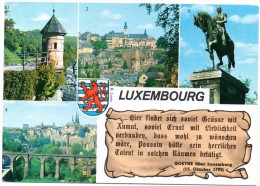 CP, LUXEMBOURG, LUXEMBOURG - Ville, Multivues, Voyagé En 1986 - Luxembourg - Ville