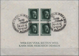 ALLEMAGNE DEUTSCHES III REICH Bloc 09 ** FDC Non Dentelé Reichsführer HITLER [CV 300 €] Imperf - Blocks & Sheetlets